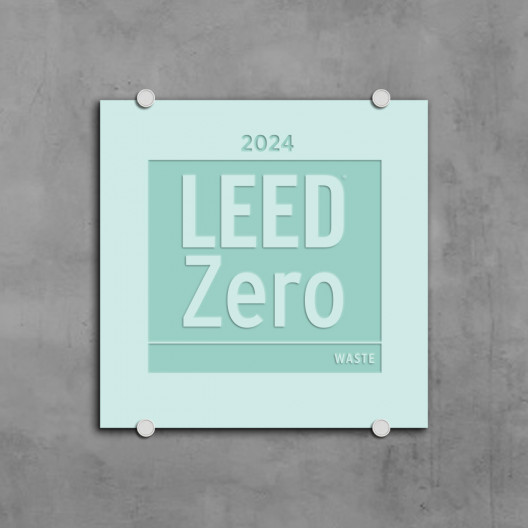 LEED ZERO WASTE - Glass Plaque