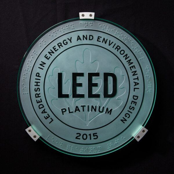 Braille LEED Glass Plaque - Image 3