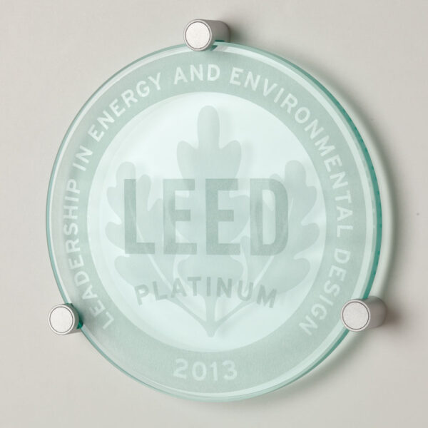 8" Laser Etched Clear Glass Plaque with Type B Brackets