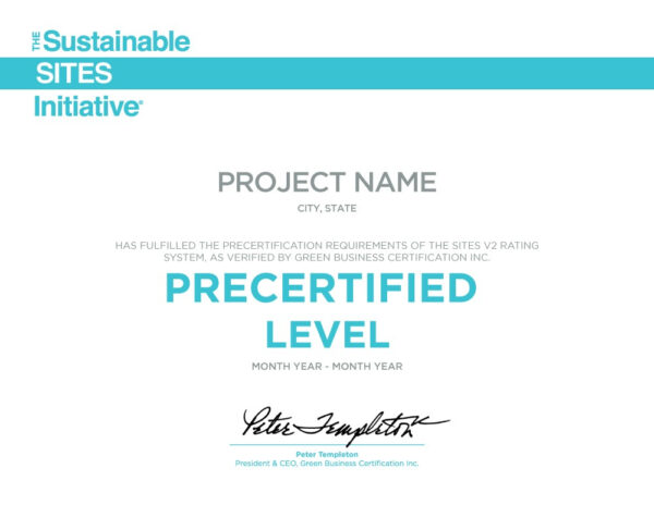SITES PRECERTIFIED Certificates